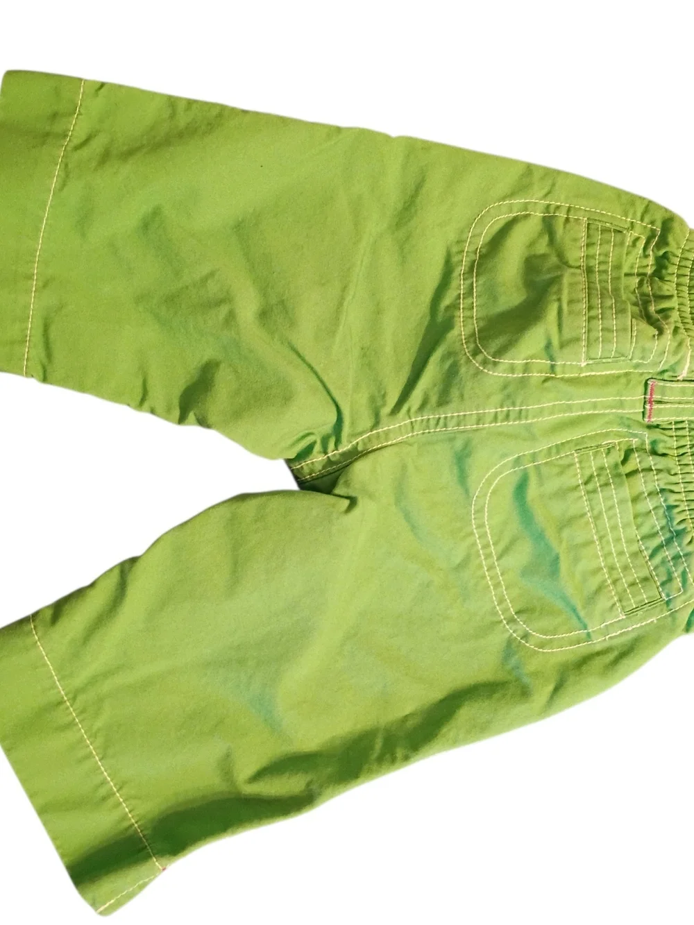 EUC GAP Vibrant Green Pink Cotton Pants 18-24 Months
